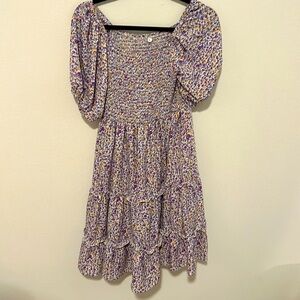 Purple dress with flowers